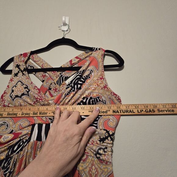 Soma Dress Floral Maxi Dress Womens SM Animal Print Bra Surplice Stretch Boho - Picture 7 of 11